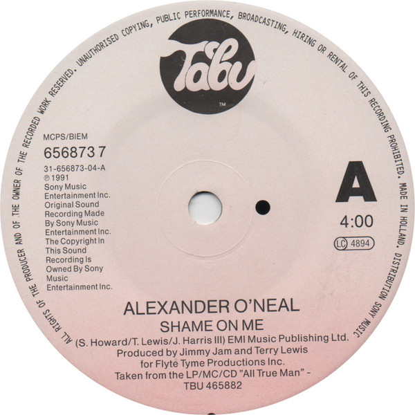 descargar álbum Alexander O'Neal - Shame On Me