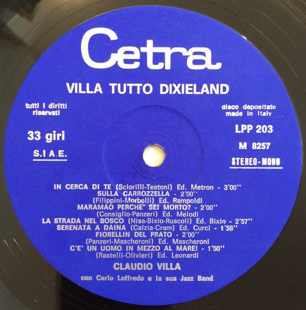 télécharger l'album Carlo Loffredo E La Sua Jazz Band - Villa Tutto Dixieland