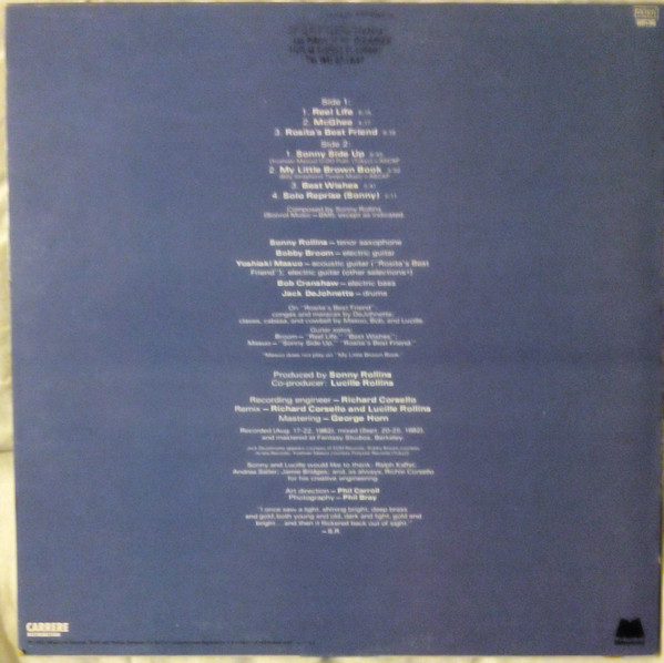 Sonny Rollins – Reel Life (1983, Vinyl) - Discogs