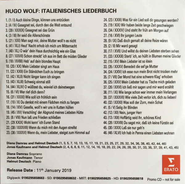 Album herunterladen Wolf, Diana Damrau, Jonas Kaufmann, Helmut Deutsch - Italienisches Liederbuch