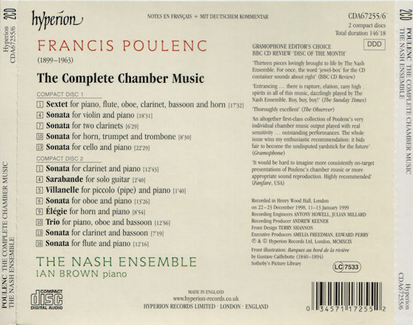 Album herunterladen Francis Poulenc The Nash Ensemble - The Complete Chamber Music
