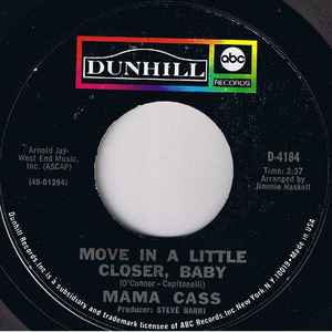 Cass Elliot - Move In A Little Closer, Baby / All For Me album cover