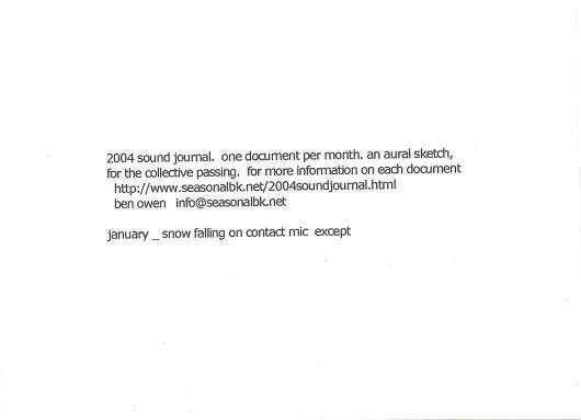 lataa albumi Ben Owen - 2004 Sound Journal JAN