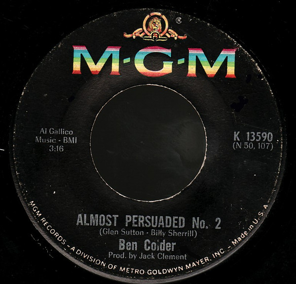 Ben Colder – Almost Persuaded #2 / Packets Of Pencils (1966, Vinyl