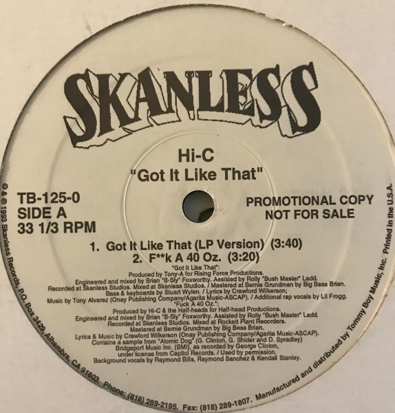 Hi-C – Got It Like That (1993, Cassette) - Discogs