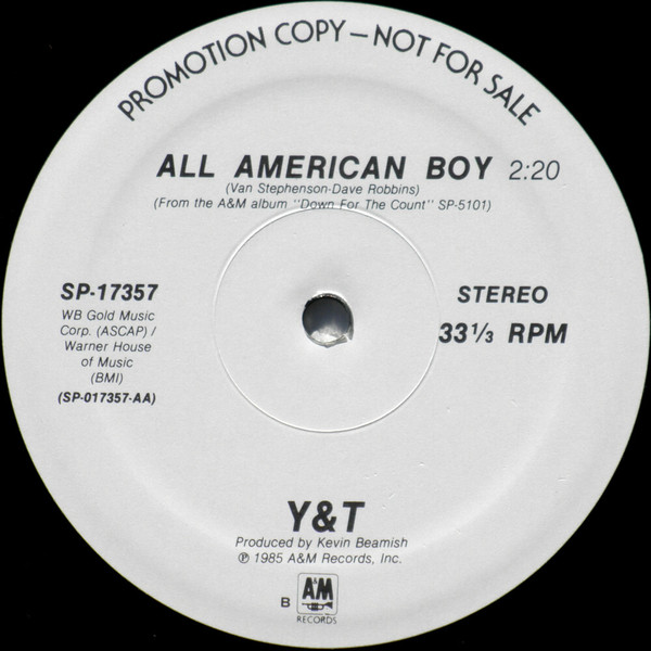 Y & T – All American Boy (1985, Vinyl) - Discogs