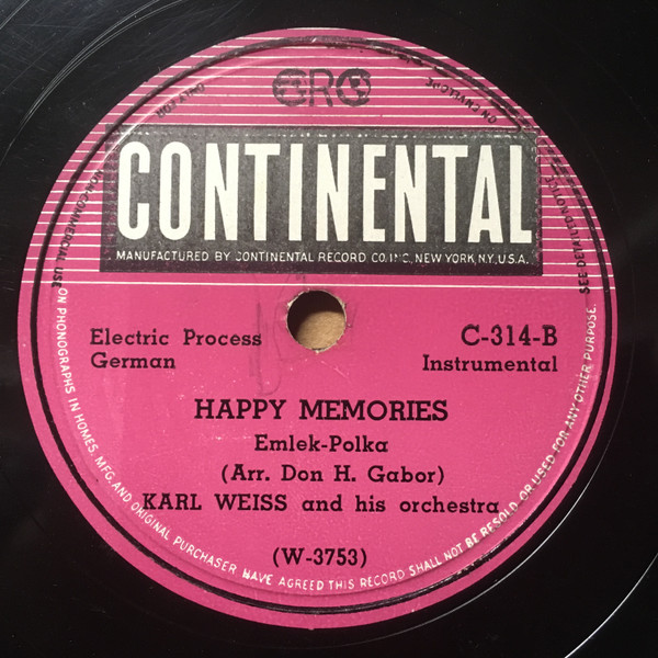 baixar álbum Karl Weiss And His Orchestra - Good Luck Polka Happy Memories