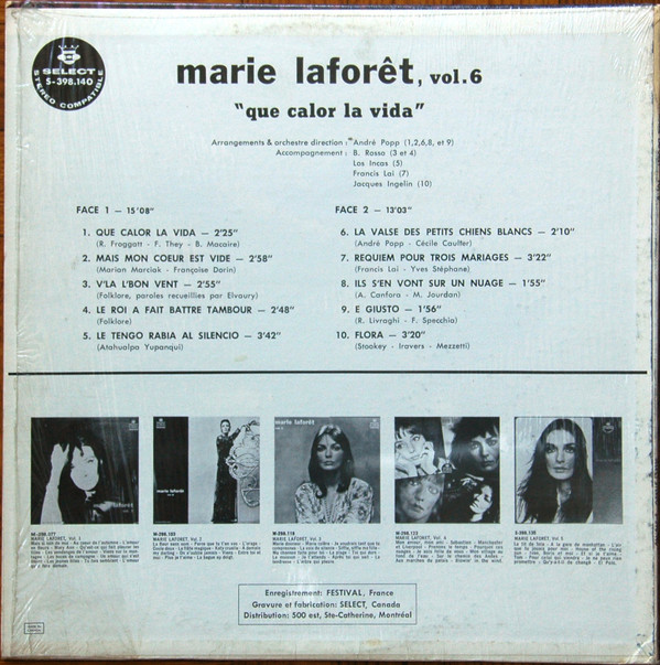 Marie Laforêt - Vol.6 "Que Calor La Vida" | Select (S-398.140) - 2