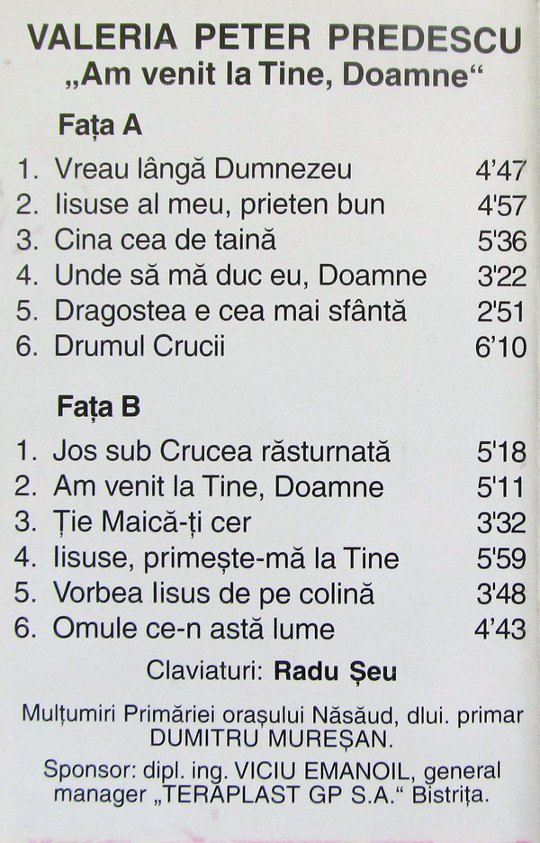 last ned album Download Valeria Peter Predescu - Am Venit La Tine Doamne album
