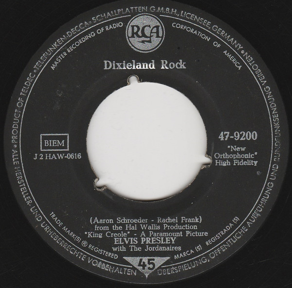 Elvis Presley – Dixieland Rock / Lover Doll (1958, Vinyl) - Discogs