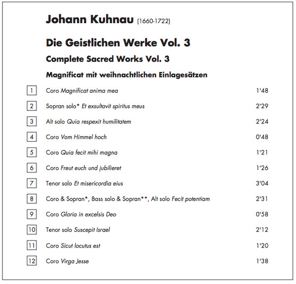 télécharger l'album Johann Kuhnau, Opella Musica, Camerata Lipsiensis, Gregor Meyer - Complete Sacred Works III