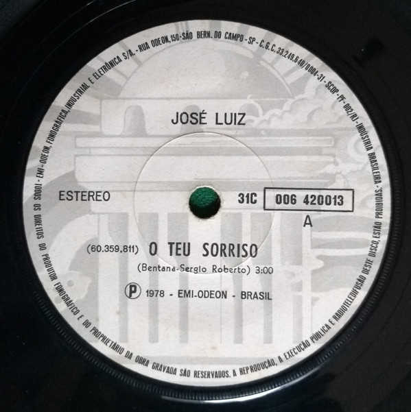 descargar álbum José Luiz - O Teu Sorriso A Teu Lado Quero Estar