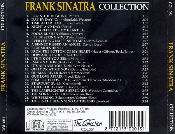 descargar álbum Frank Sinatra - Collection 25 songs