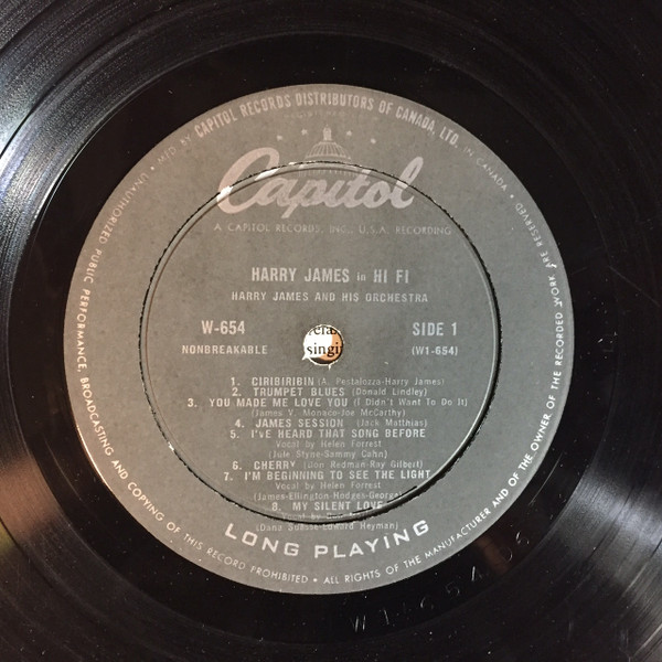 Harry James - Harry James In Hi-fi | Capitol Records (W 654) - 3