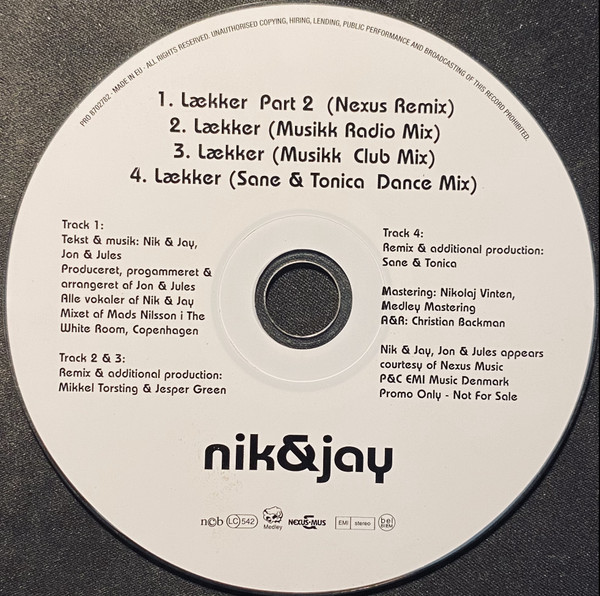 utålmodig sejr grim Nik & Jay – Lækker (Remixes) (2004, CD) - Discogs