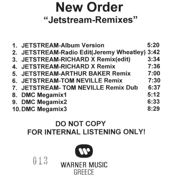 New Order - Jetstream | Releases | Discogs