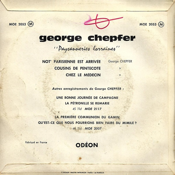 baixar álbum George Chepfer - Paysanneries Lorraines 2ème Disque