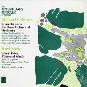 Michael Colgrass - Concertmasters For Three Violins And Orchestra  / Concerto For Piano And Winds album cover