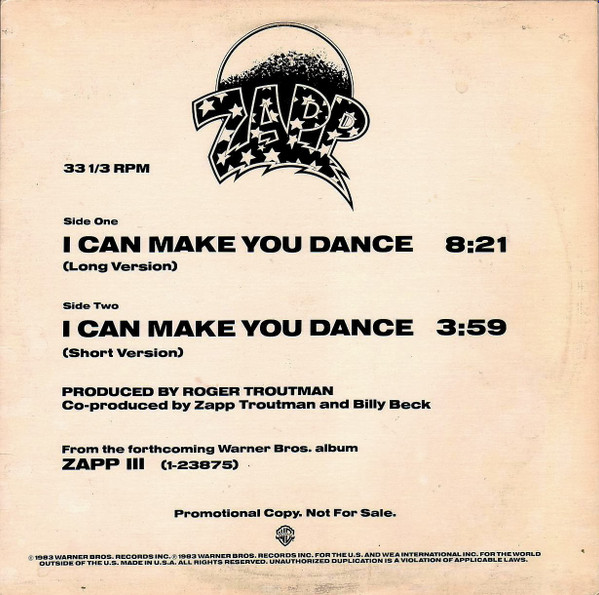 Zapp – I Can Make You Dance (1983, Vinyl) - Discogs