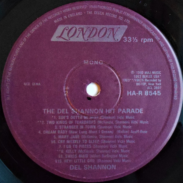 ladda ner album Del Shannon - The Del Shannon Hit Parade