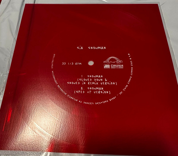 Sia – Snowman (2023, Red, Flexi-disc) - Discogs
