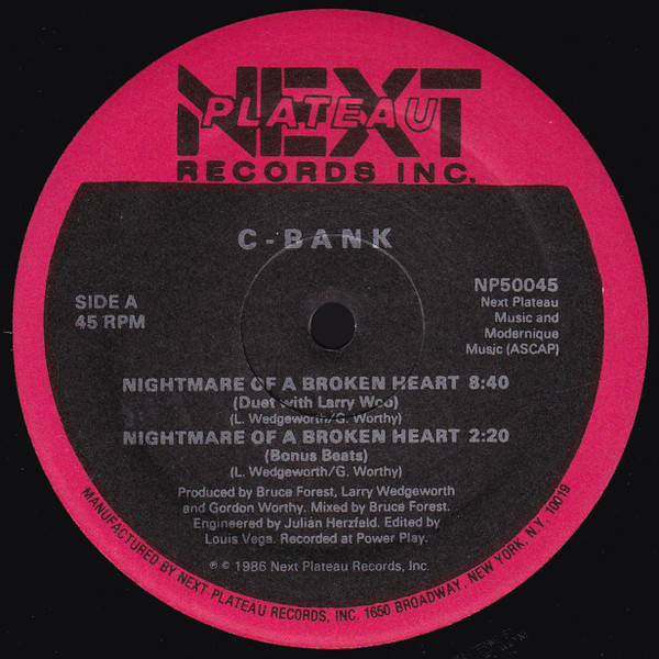 C-Bank – Nightmare Of A Broken Heart (1986, Vinyl) - Discogs