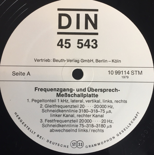 baixar álbum No Artist - DIN 45 543 Frequenzgang und Übersprech Mess Schallplatte