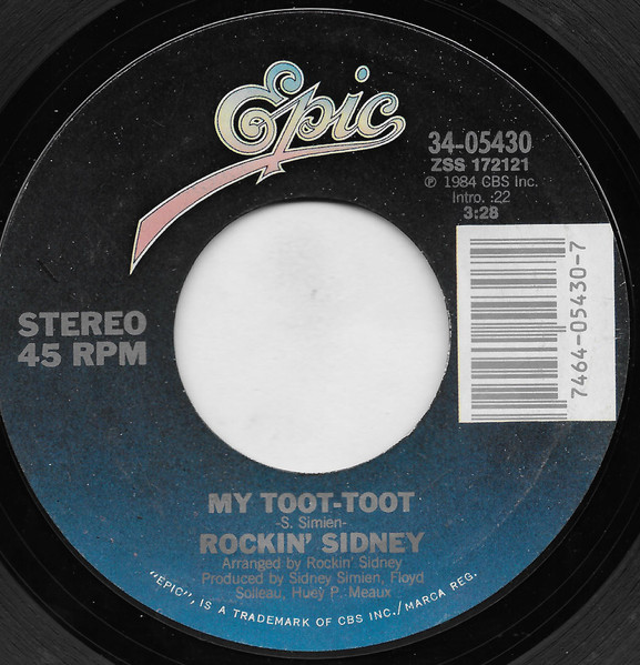 Rockin' Sidney – My Toot Toot / Jalapeno Lena (1984, Pitman