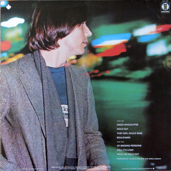 Jackson Browne - Hold Out | Asylum Records (X5E-511) - 2