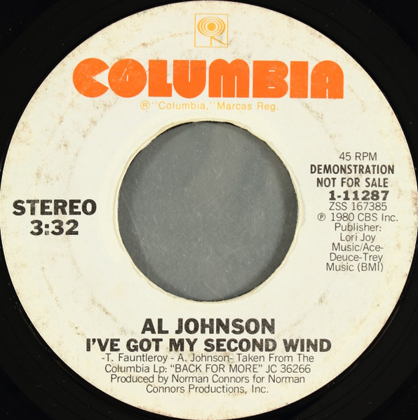 Al Johnson – I've Got My Second Wind (1980, Vinyl) - Discogs