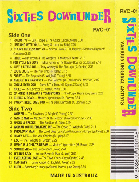 Sixties Downunder Vol. 1 (1988, Cassette) - Discogs