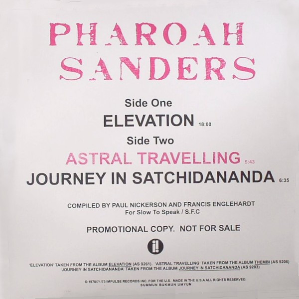 Pharoah Sanders – Elevation (2008, Vinyl) - Discogs