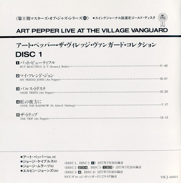 baixar álbum Art Pepper - Art Pepper Live At The Village Vanguard