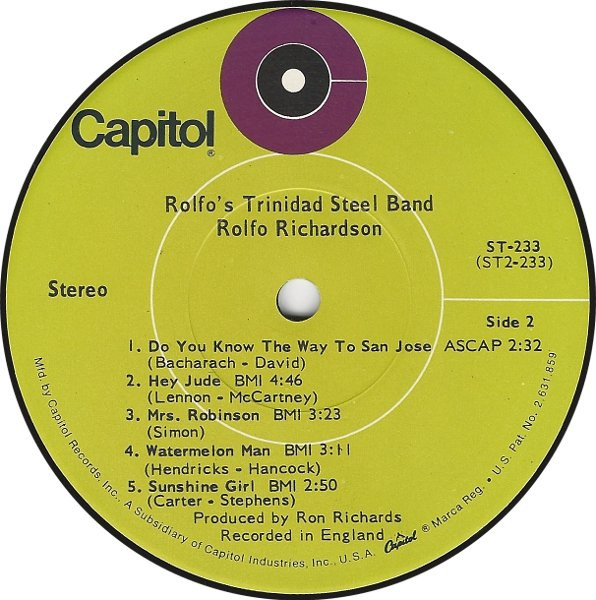 lataa albumi Rolfo's Trinidad Steel Band - Mrs Robinson