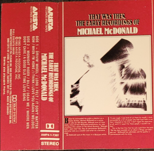 Michael McDonald - That Was Then, The Early Recordings Of Michael 