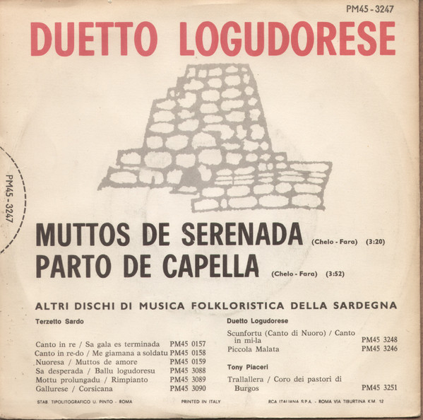 télécharger l'album Duetto Logudorese - Muttos De Serenada Parto De Capella