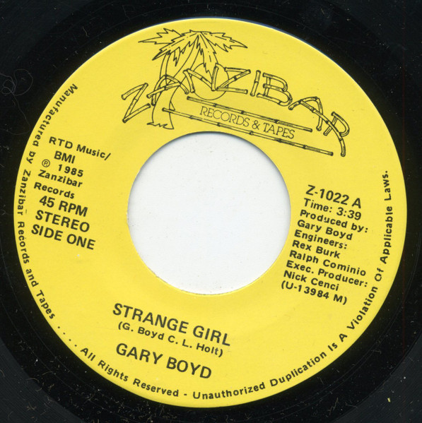 Gary Boyd – Strange Girl (1985, Vinyl) - Discogs