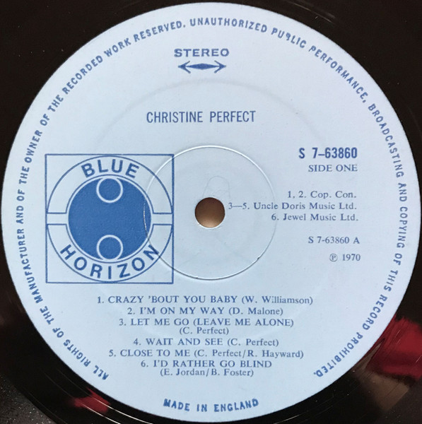 1976 Christine McVie Legendary Christine Perfect Album LP SASD7522 (EX  Vinyl)