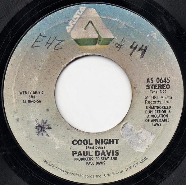 Davis, Paul - Cool Night -  Music