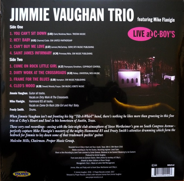 descargar álbum Jimmie Vaughan Trio Featuring Mike Flanigin - Live At C Boys