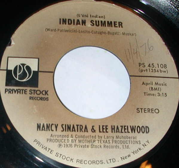 Nancy Sinatra & Lee Hazlewood – (L'Été Indien) Indian Summer (1976