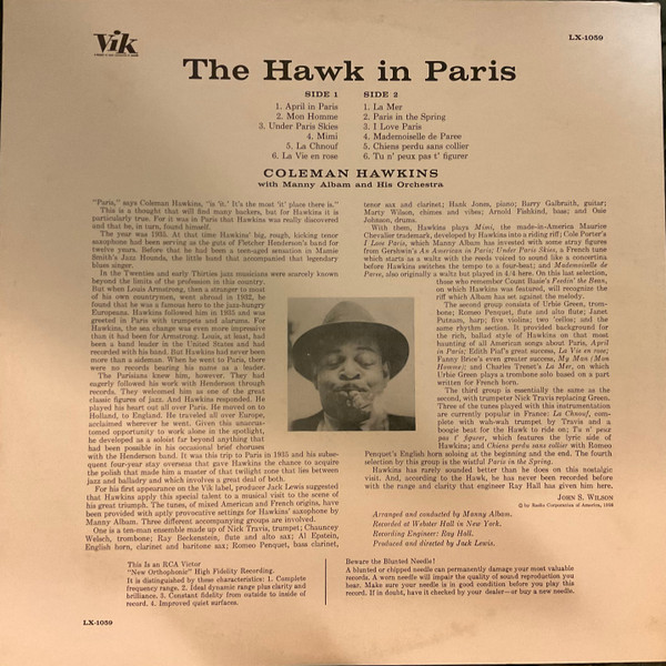 Coleman Hawkins / Manny Albam And His Orchestra – The Hawk In