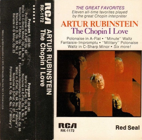 Artur Rubinstein – The Chopin I Love (1971, Cassette) - Discogs