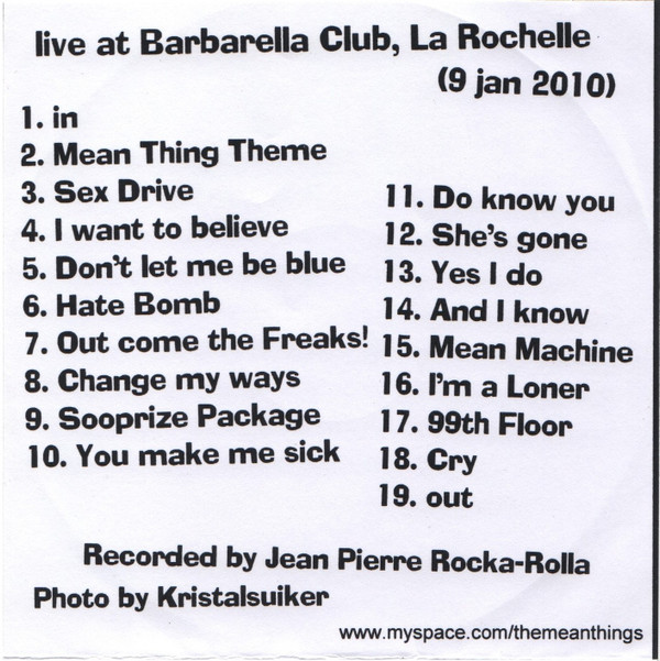 lataa albumi The Mean Things - Live At Barbarellas