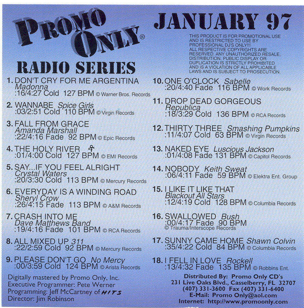 descargar álbum Various - Promo Only Radio Series January 97