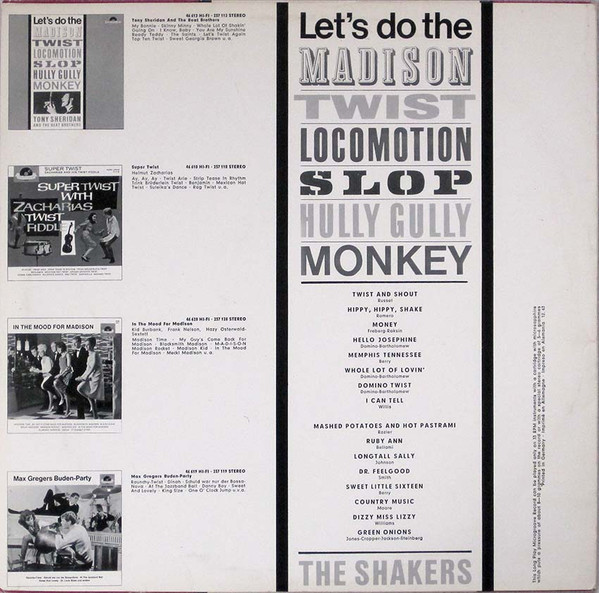 télécharger l'album The Shakers - Lets Do The Madison Twist Locomotion Slop Hully Gully Monkey
