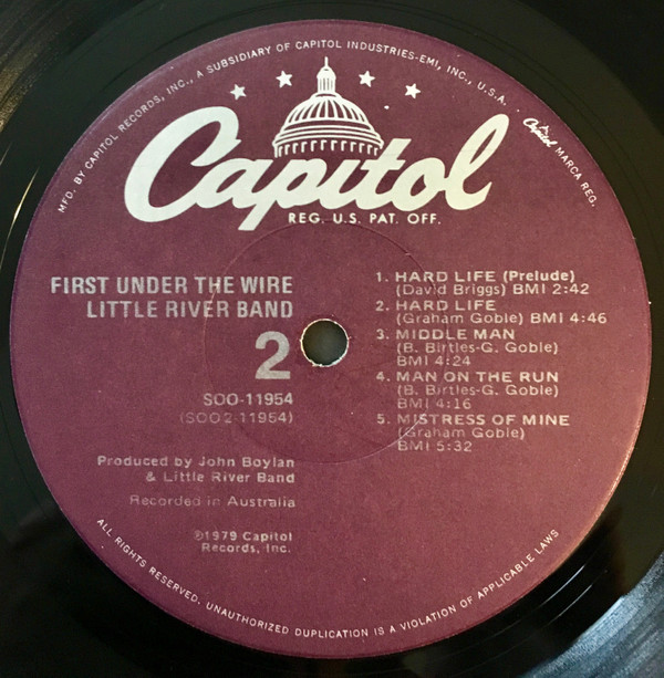 Little River Band - First Under The Wire | Capitol Records (SOO-11954) - 6