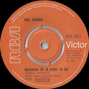 Neil Sedaka - Breaking Up Is Hard To Do / As Long As I Live album cover