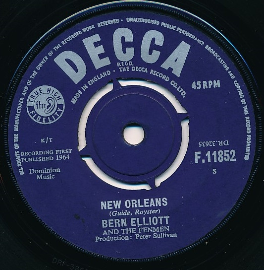 Bern Elliott And The Fenmen – New Orleans (1964, Vinyl) - Discogs