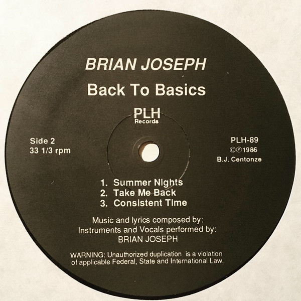 descargar álbum Brian Joseph - Back To Basics